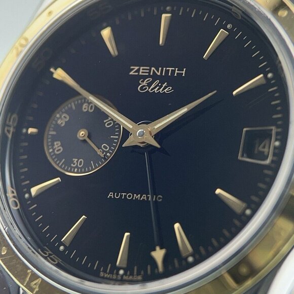 Zenith Elite Gold & Steel Black Dial 38mm Automatic Men’s Watch 90/53 0030 682 - Picture 2 of 9